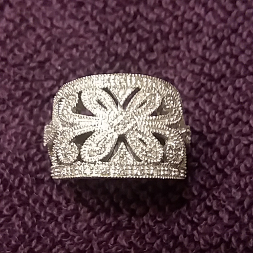 Diamond and sterling ring